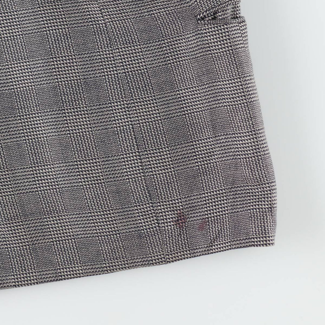 Pierre Cardin Check Pattern Wool Tailored Jacket, Made in Canada, Men's Size L (approx.) wool gray type Vintage Second Hand