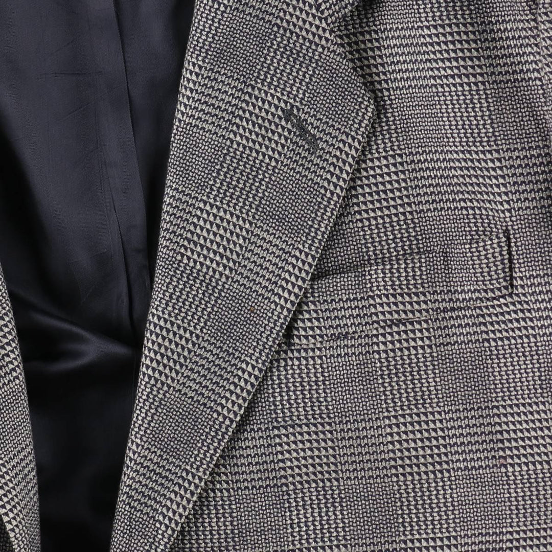 Pierre Cardin Check Pattern Wool Tailored Jacket, Made in Canada, Men's Size L (approx.) wool gray type Vintage Second Hand