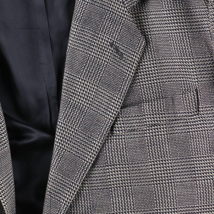 Pierre Cardin Check Pattern Wool Tailored Jacket, Made in Canada, Men's Size L (approx.) wool gray type Vintage Second Hand