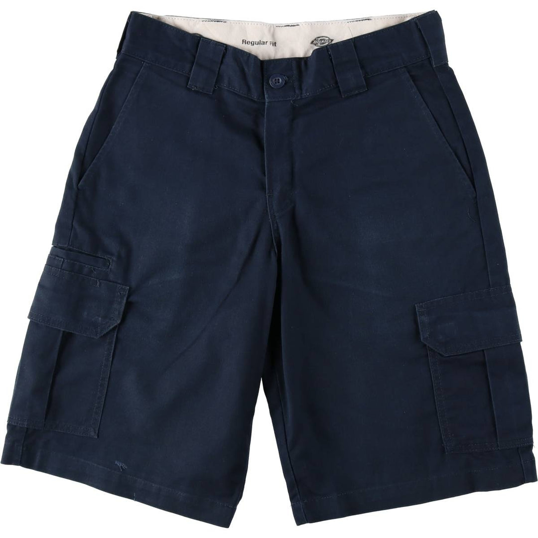 Dickies Regular Fit Cargo Shorts (Men's size W31 equivalent) polyester navy blue type Vintage Second Hand