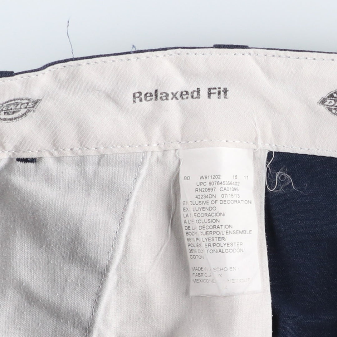 Dickies Relaxed Fit Work Shorts (Men's W35 equivalent) polyester navy blue type Vintage Second Hand