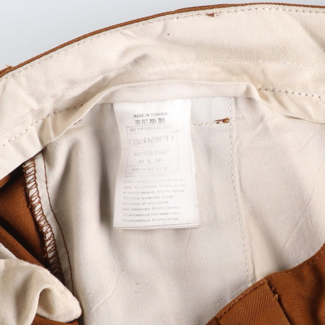 Carhartt MASTER PANT work pants, men's size W33 (approx.) polyester brown type Vintage Second Hand