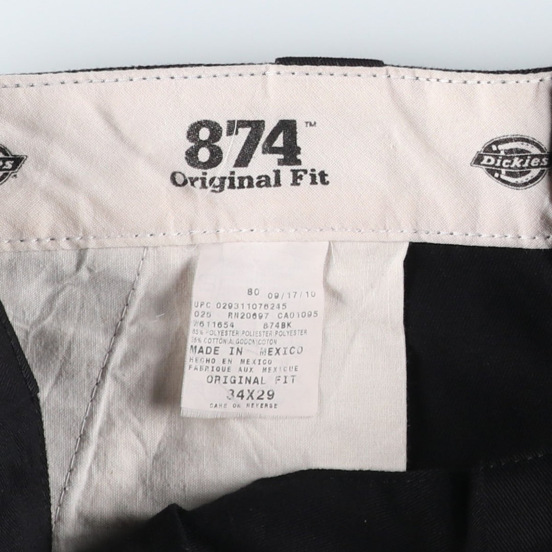 Dickies 874 Original Fit Work Pants, Men's, Size W35 polyester black type Vintage Second Hand