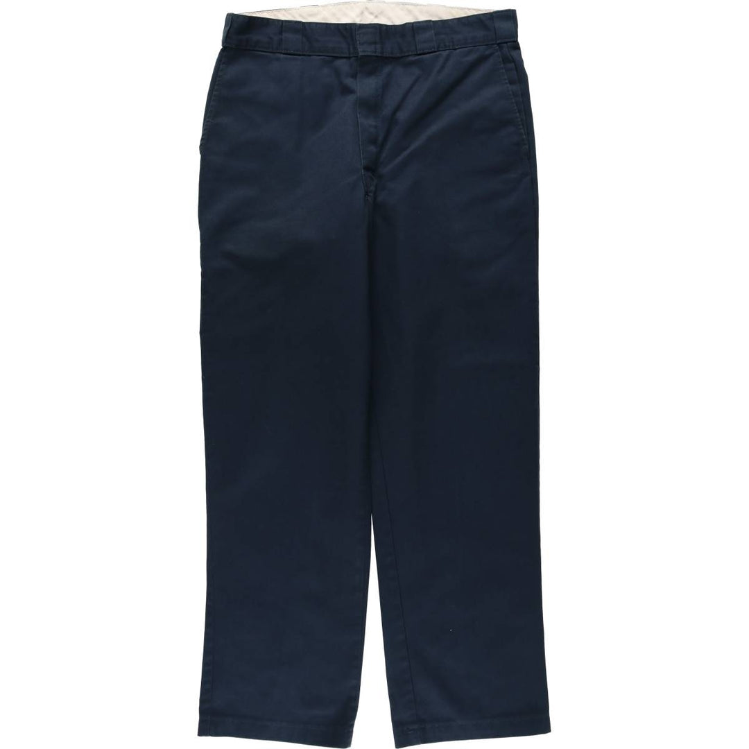 Dickies Work Pants Men's W36 polyester navy blue type Vintage Second Hand