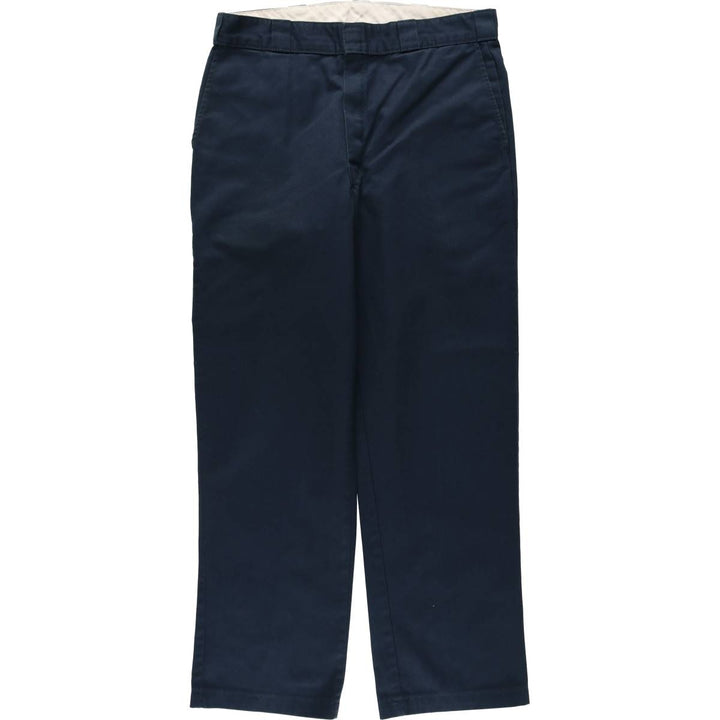 Dickies Work Pants Men's W36 polyester navy blue type Vintage Second Hand