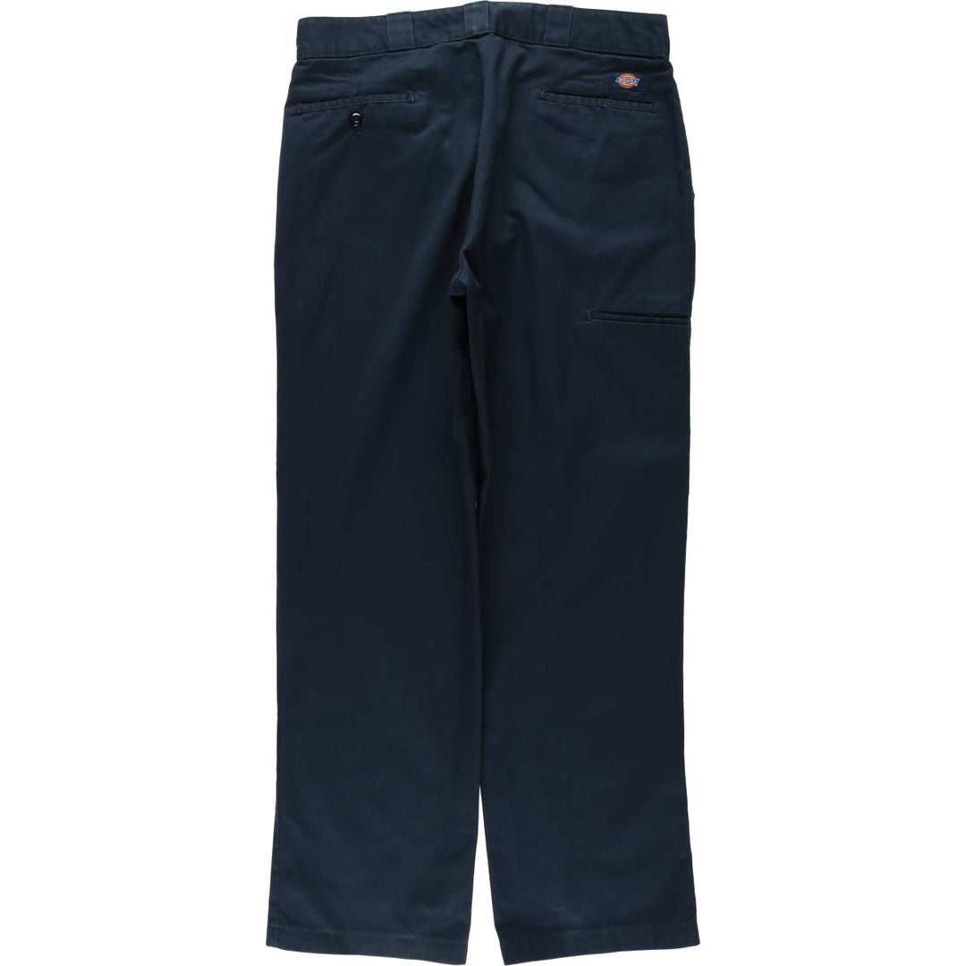 Dickies Work Pants Men's W36 polyester navy blue type Vintage Second Hand