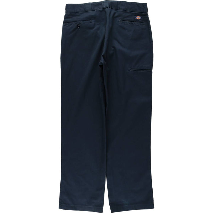 Dickies Work Pants Men's W36 polyester navy blue type Vintage Second Hand