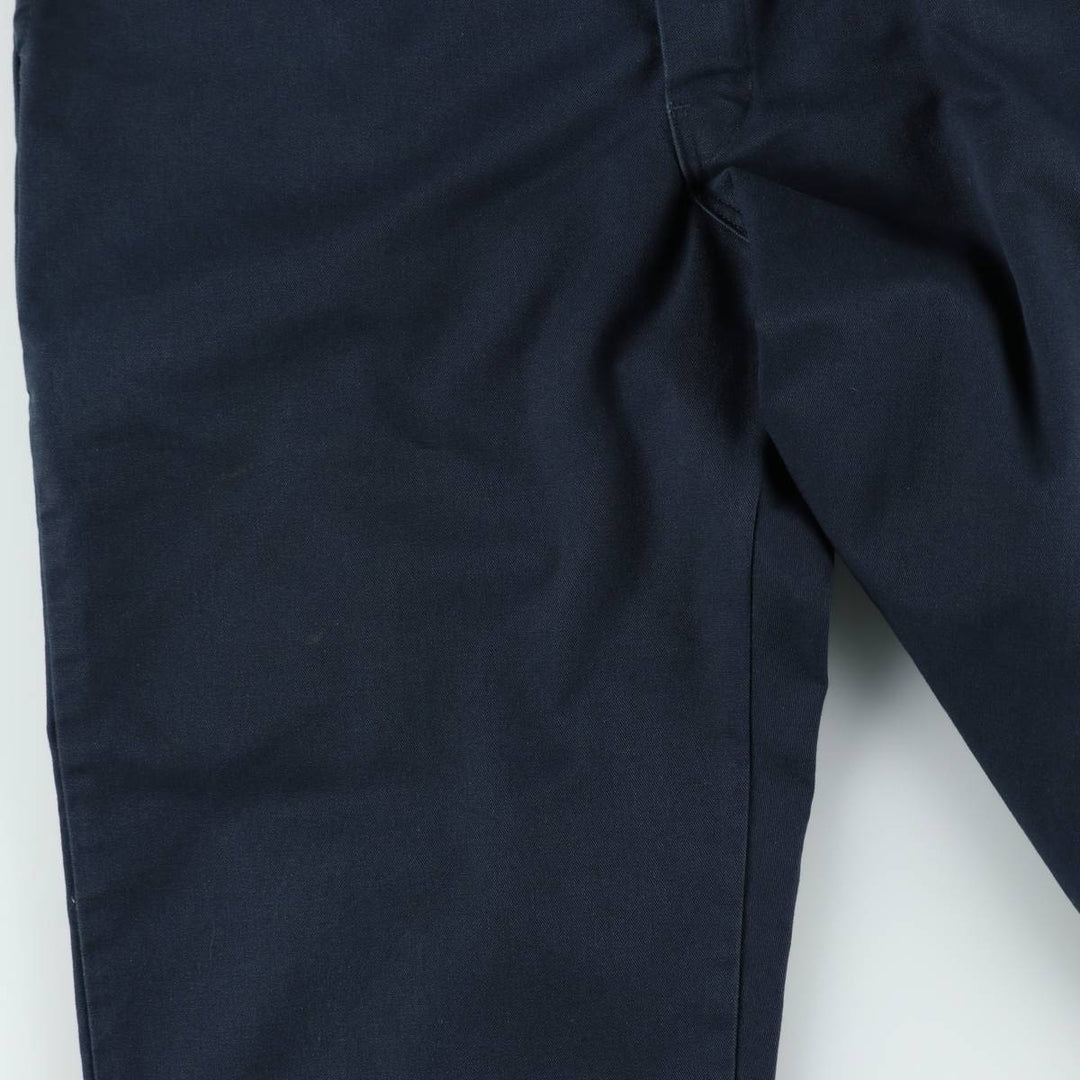 Dickies Work Pants Men's W36 polyester navy blue type Vintage Second Hand