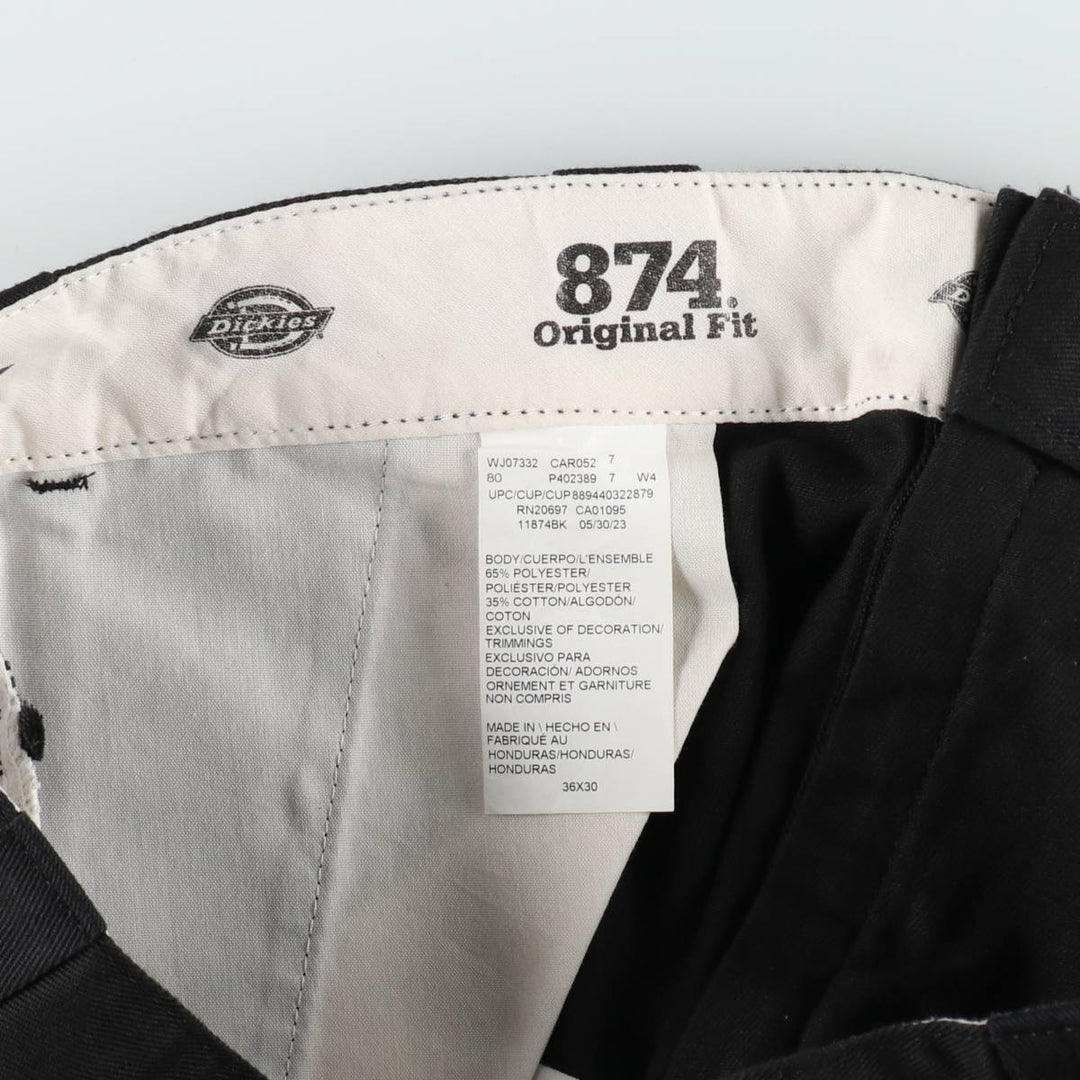 Dickies 874 Flex Original Fit Work Pants, Men's, Size 35 polyester black type Vintage Second Hand