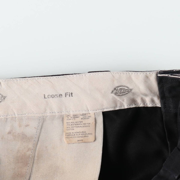 Dickies Loose Fit Double Knee Work Pants Men's W36 polyester black type Vintage Second Hand