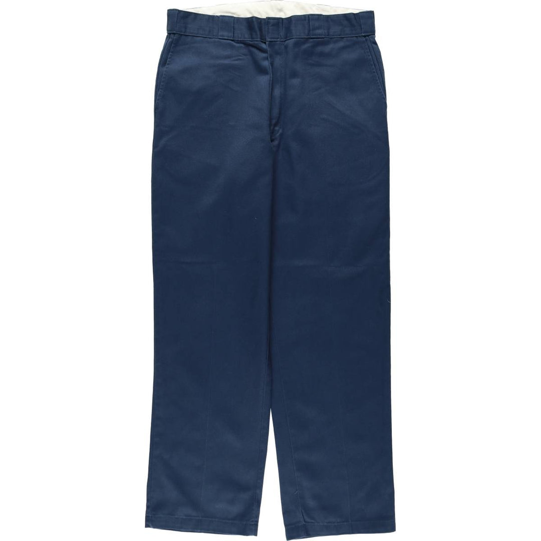 Dickies Work Pants Men's W36 polyester navy blue type Vintage Second Hand