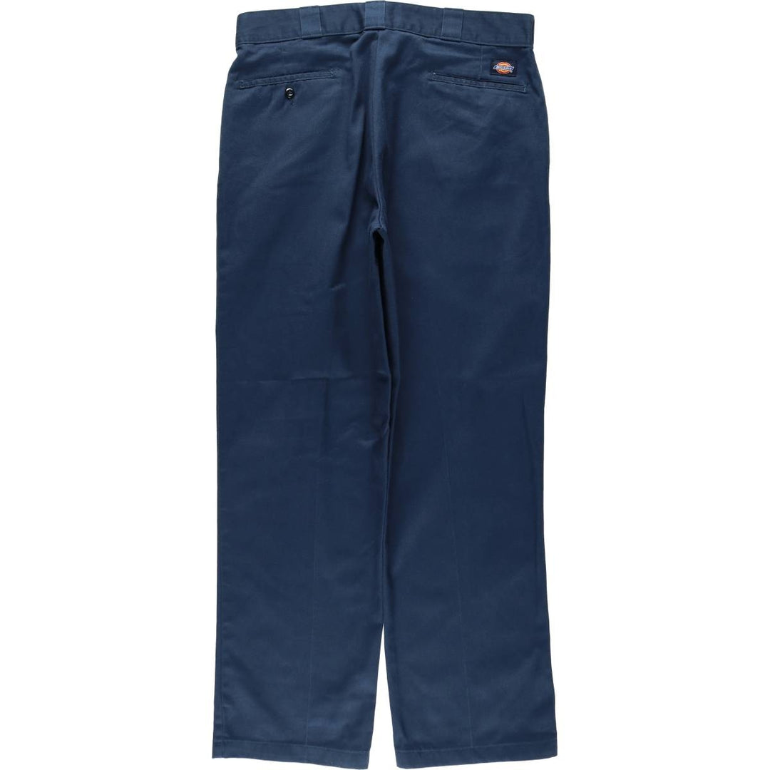 Dickies Work Pants Men's W36 polyester navy blue type Vintage Second Hand