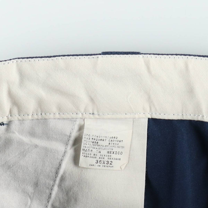 Dickies Work Pants Men's W36 polyester navy blue type Vintage Second Hand
