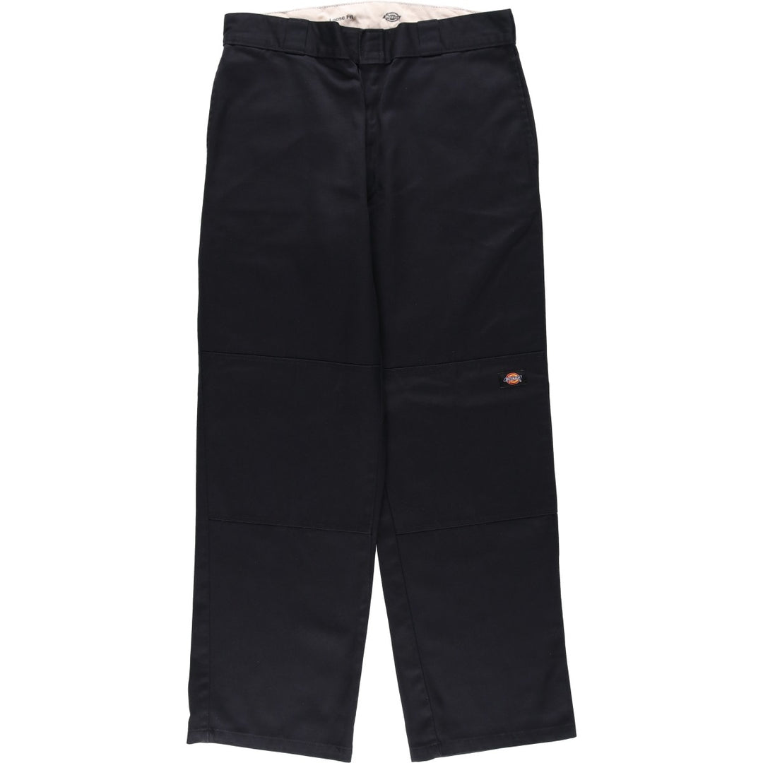 Dickies Loose Fit Double Knee Work Pants, Men's W35 (approx.) polyester black type Vintage Second Hand