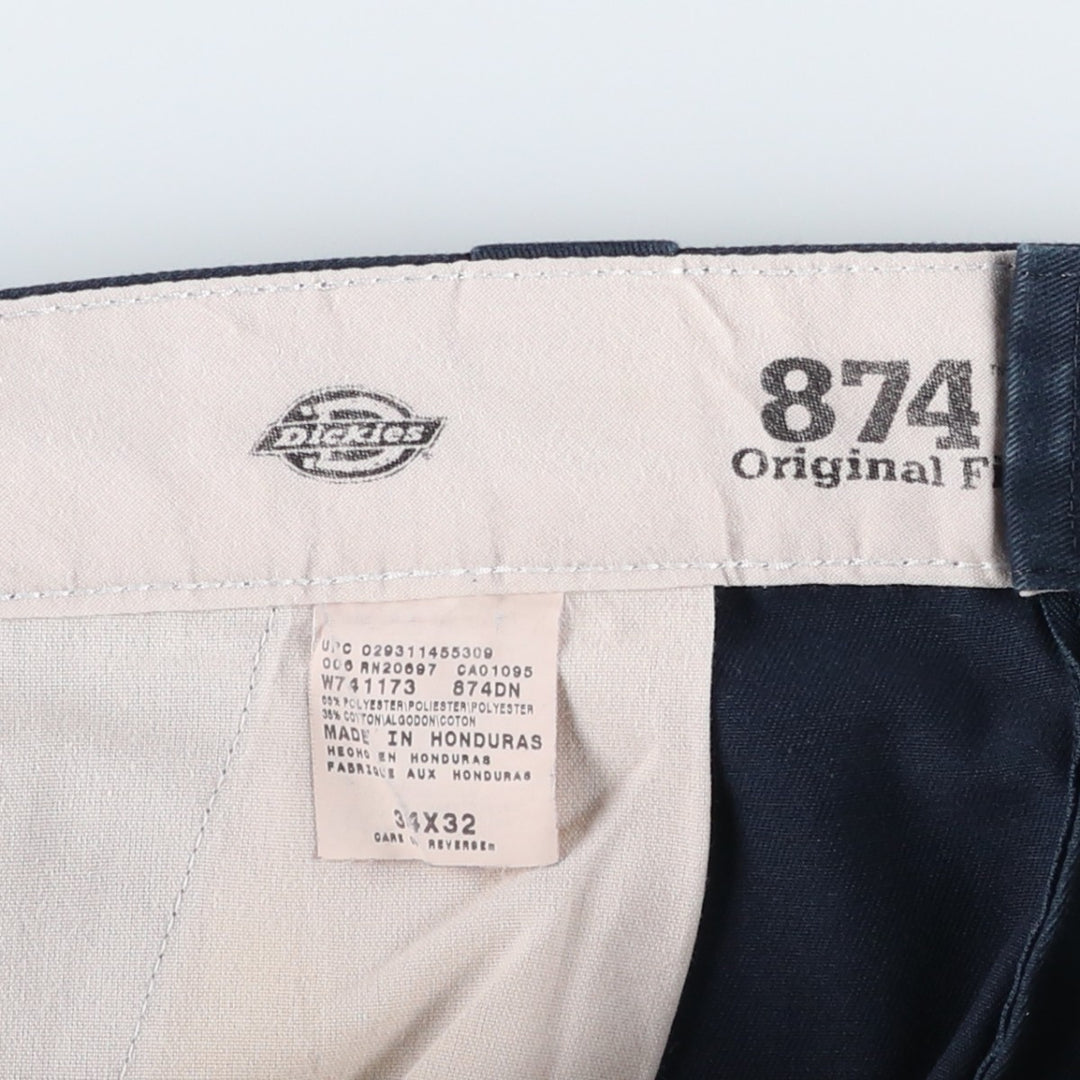 Dickies 874 Original Fit Work Pants, Men's, Size W35 polyester navy blue type Vintage Second Hand