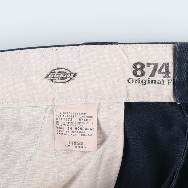 Dickies 874 Original Fit Work Pants, Men's, Size W35 polyester navy blue type Vintage Second Hand