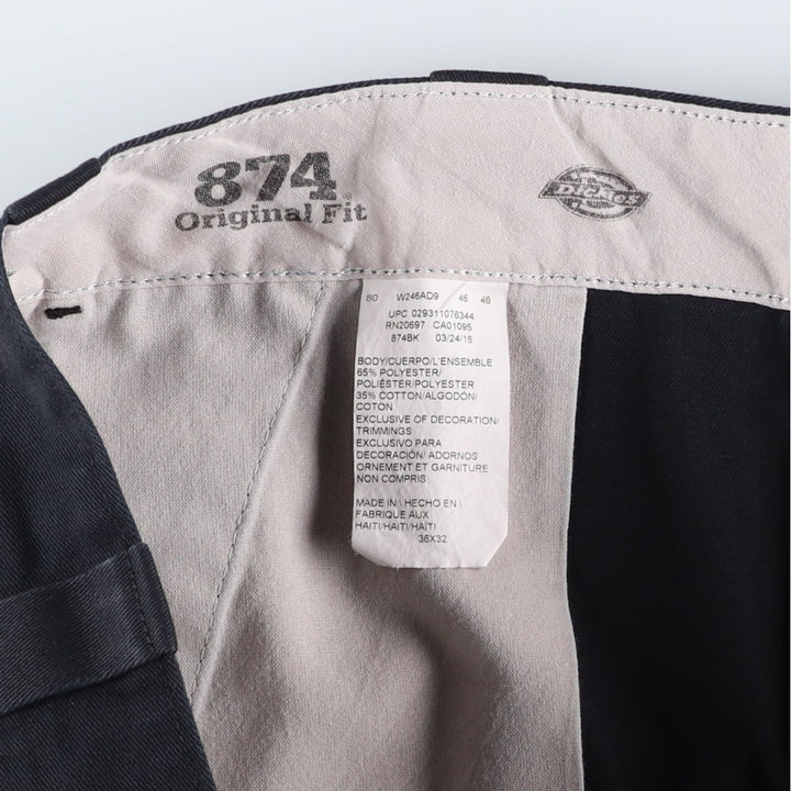 Dickies 874 Original Fit Work Pants for Men, W37 polyester black type Vintage Second Hand