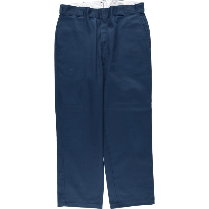Dickies work pants, made in the USA, men's size W35 (approx.) polyester navy blue type Vintage Second Hand
