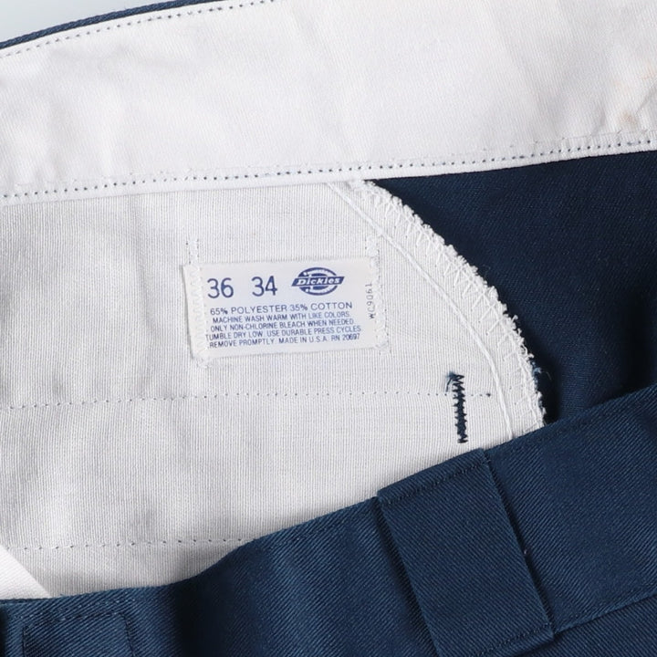 Dickies work pants, made in the USA, men's size W35 (approx.) polyester navy blue type Vintage Second Hand