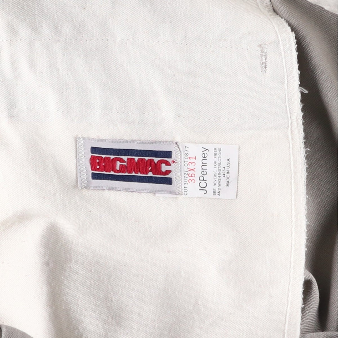 70s-80'S Big Mac Work Pants, Made in USA, Men's Size W36 (approx.), Vintage polyester Beige type Vintage Second Hand