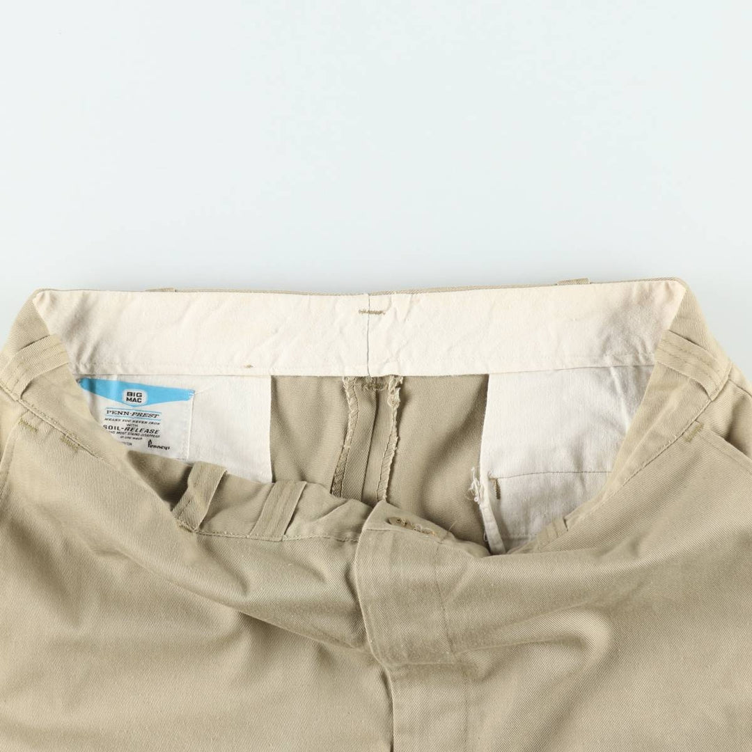 1970'S Big Mac Penn-Presto Work Pants, Men's Size W36 (approx.), Vintage polyester Beige type Vintage Second Hand