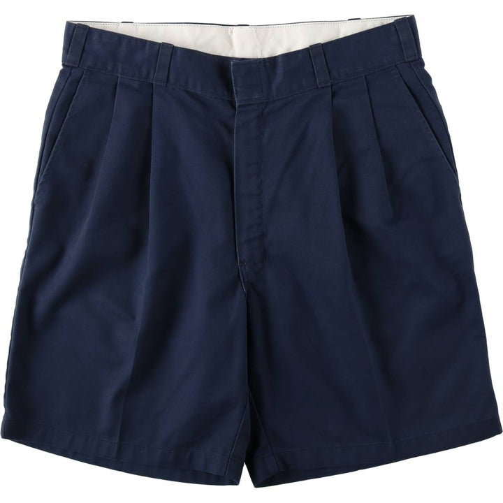 Dickies 2-Pleat Work Shorts, Men's Size W34 (approx.) unclear navy blue type Vintage Second Hand