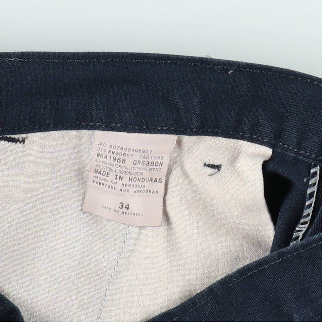 Dickies Work Shorts, Half Pants, Men's, W35 equivalent polyester navy blue type Vintage Second Hand