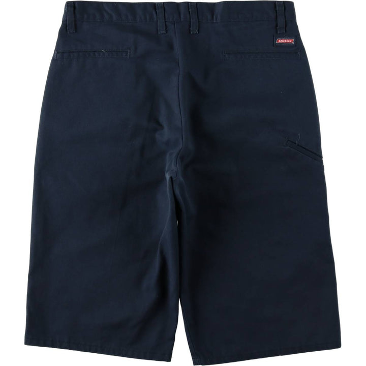 Dickies Work Shorts, Half Pants, Men's, W35 equivalent polyester navy blue type Vintage Second Hand