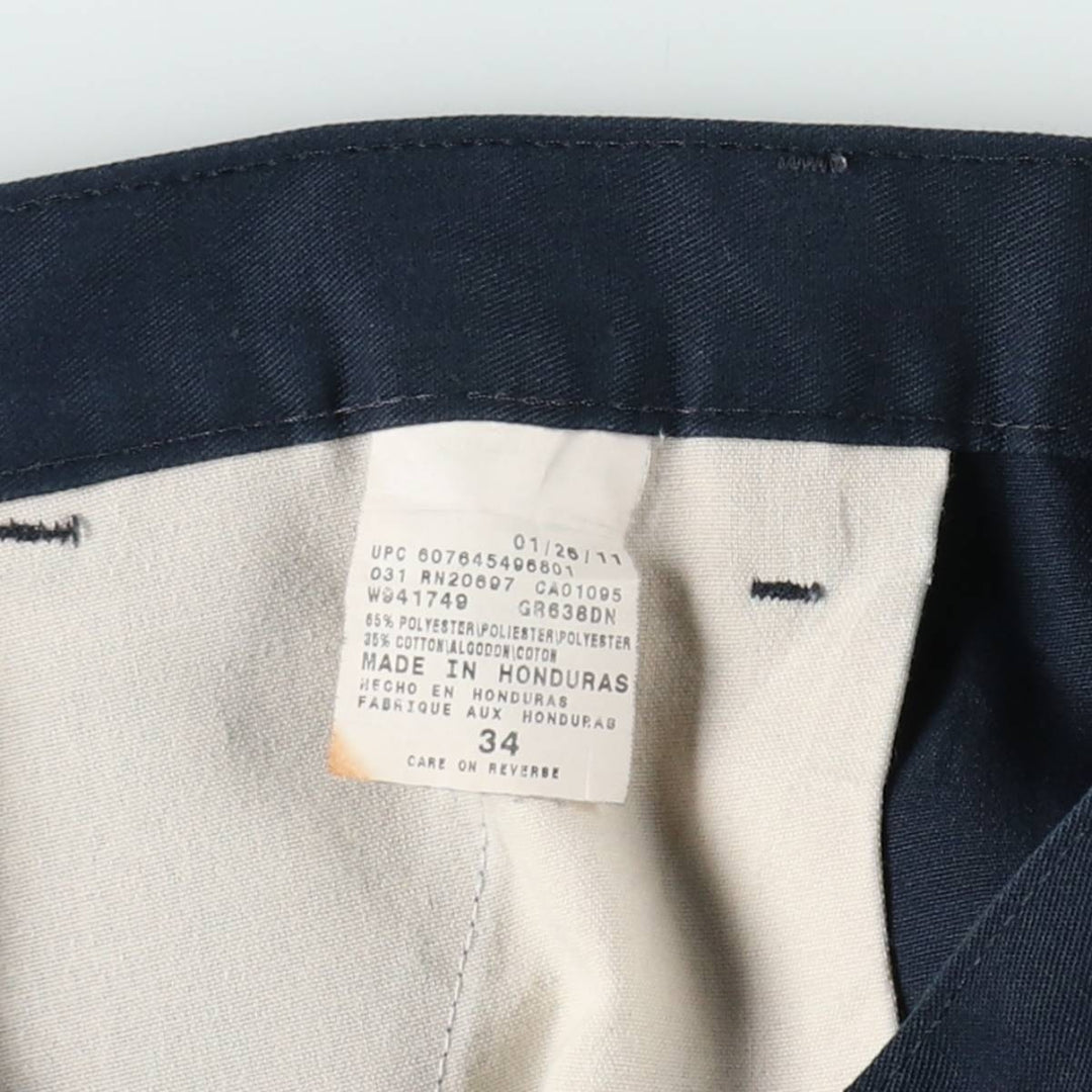 Dickies Work Shorts, Half Pants, Men's, W35 equivalent polyester navy blue type Vintage Second Hand