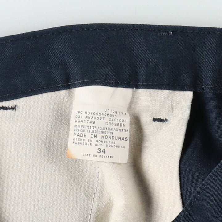 Dickies Work Shorts, Half Pants, Men's, W35 equivalent polyester navy blue type Vintage Second Hand