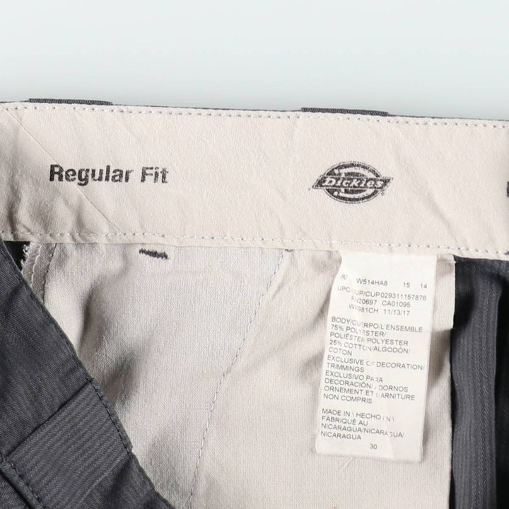 Dickies Regular Fit Stripe Pattern Work Shorts (Men's W31 equivalent) polyester gray type Vintage Second Hand