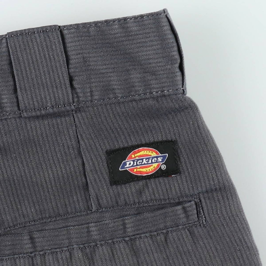 Dickies Regular Fit Stripe Pattern Work Shorts (Men's W31 equivalent) polyester gray type Vintage Second Hand