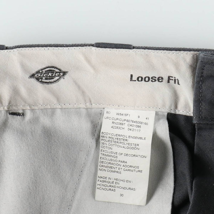 Dickies Loose Fit Work Shorts, Half Pants, Men's, W30 equivalent polyester Charcoal Vintage Second Hand