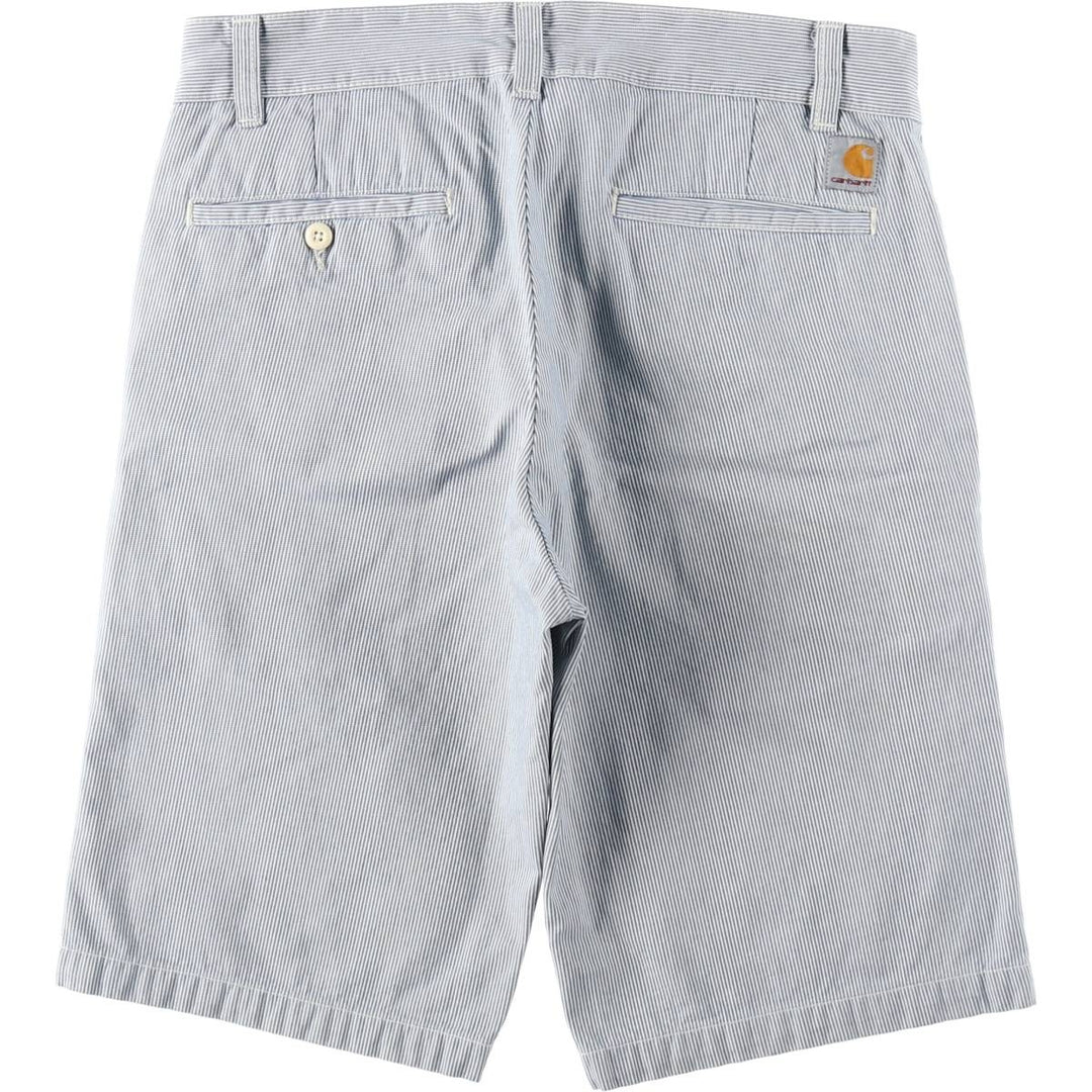 Carhartt Stripe Pattern Work Shorts, Men's Size W34 (approx.) cotton blue type Vintage Second Hand