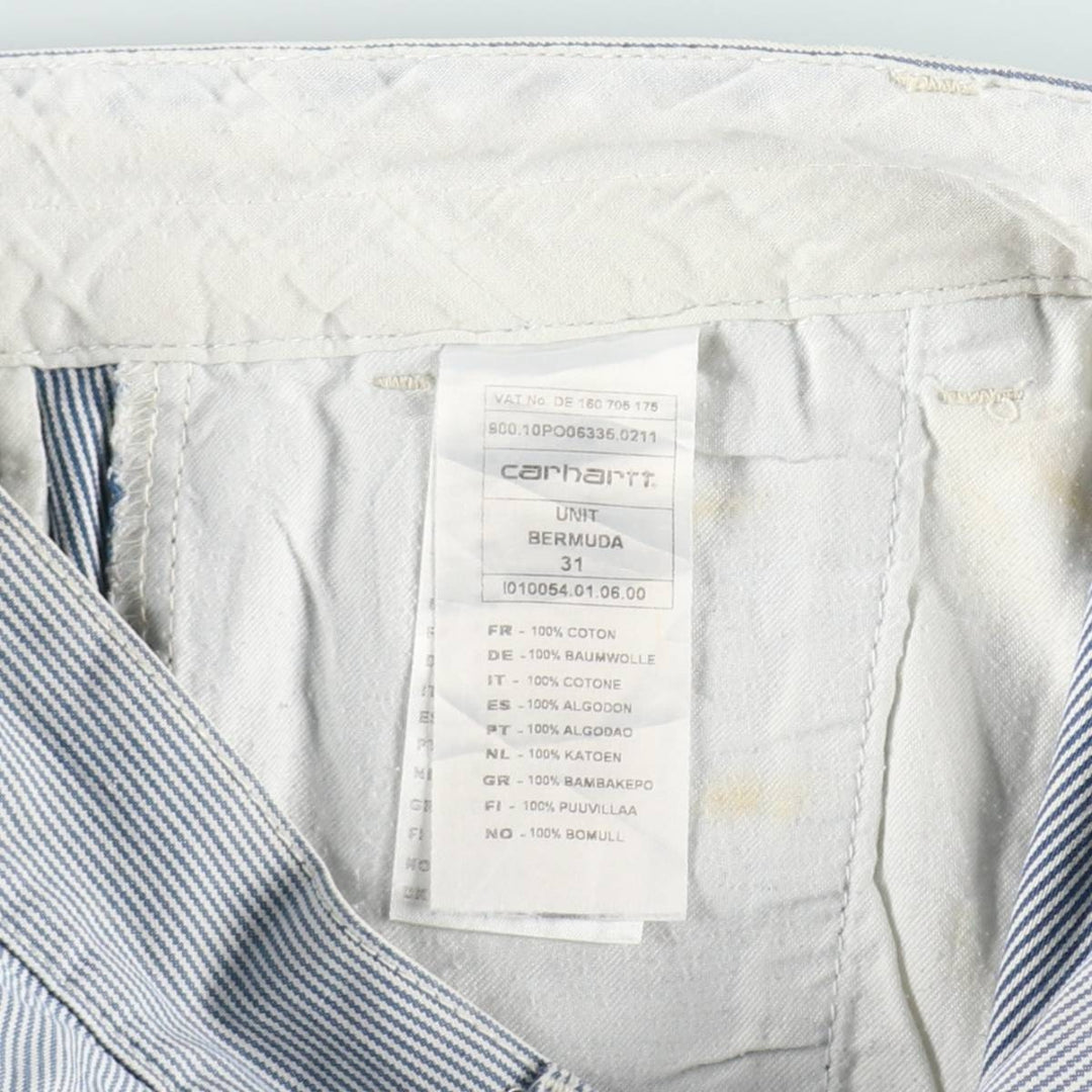 Carhartt Stripe Pattern Work Shorts, Men's Size W34 (approx.) cotton blue type Vintage Second Hand