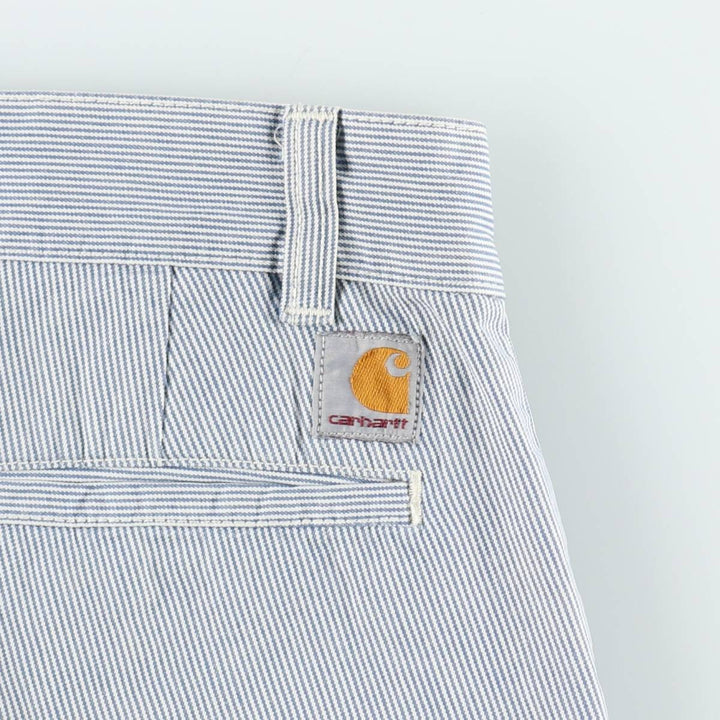 Carhartt Stripe Pattern Work Shorts, Men's Size W34 (approx.) cotton blue type Vintage Second Hand