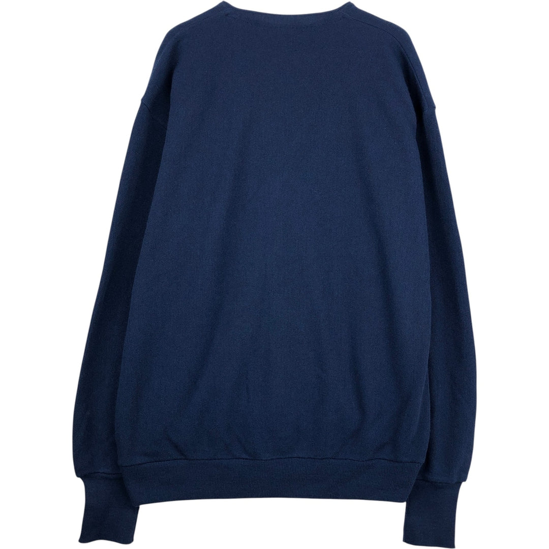 90'S La Mode Acrylic Knit Cardigan, Made in USA, Men's XXL equivalent, Vintage acrylic navy blue type Vintage Second Hand