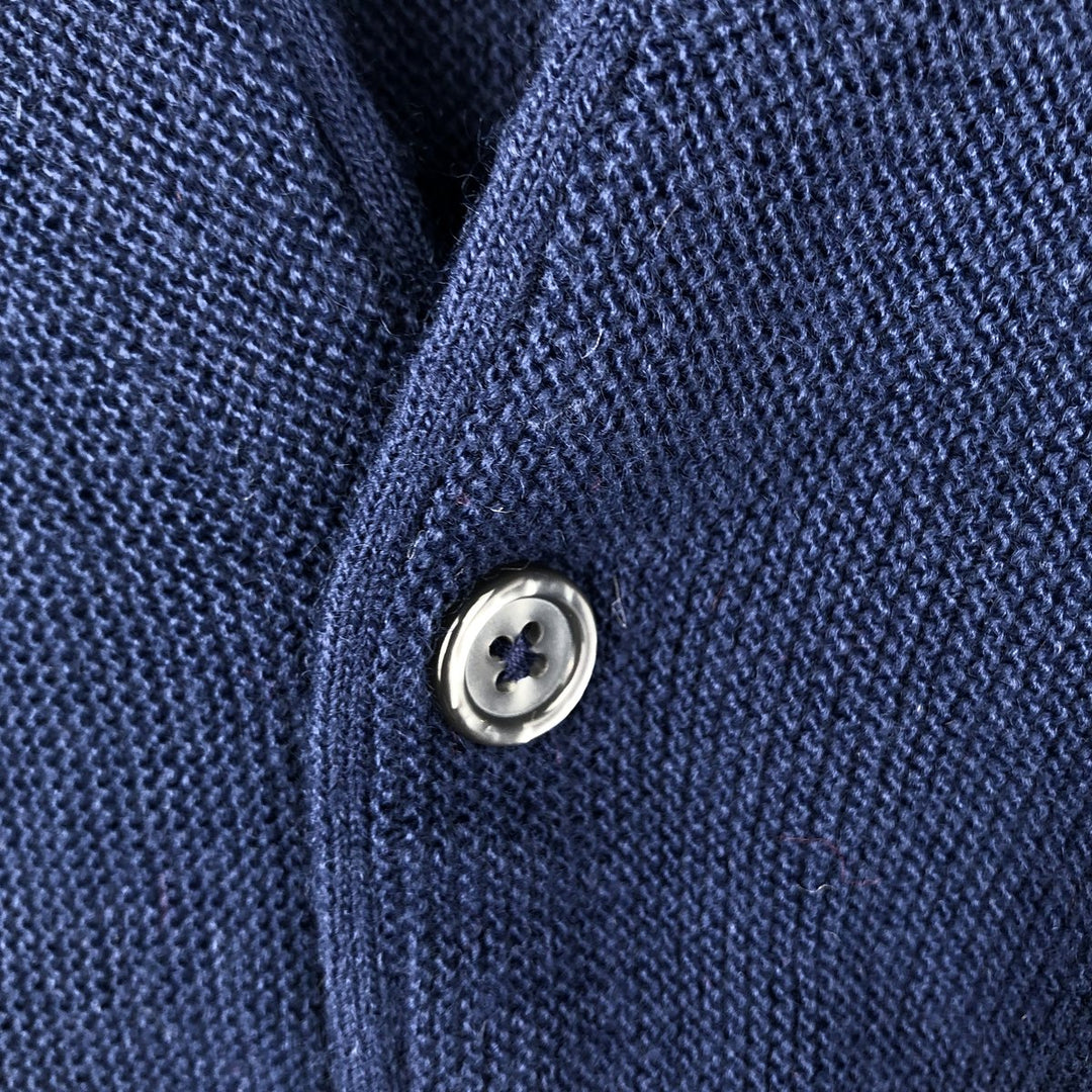 90'S La Mode Acrylic Knit Cardigan, Made in USA, Men's XXL equivalent, Vintage acrylic navy blue type Vintage Second Hand