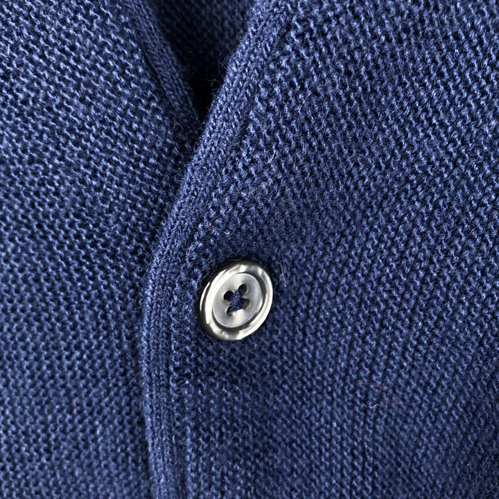 90'S La Mode Acrylic Knit Cardigan, Made in USA, Men's XXL equivalent, Vintage acrylic navy blue type Vintage Second Hand