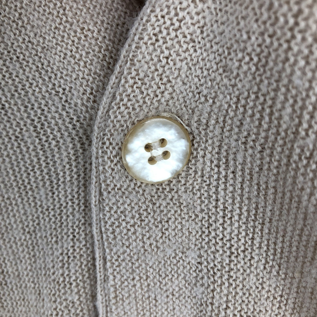 Hanover Square Plain Acrylic Knit Cardigan, Made in USA, Men's XL Equivalent Oron Acrylic Beige type Vintage Second Hand