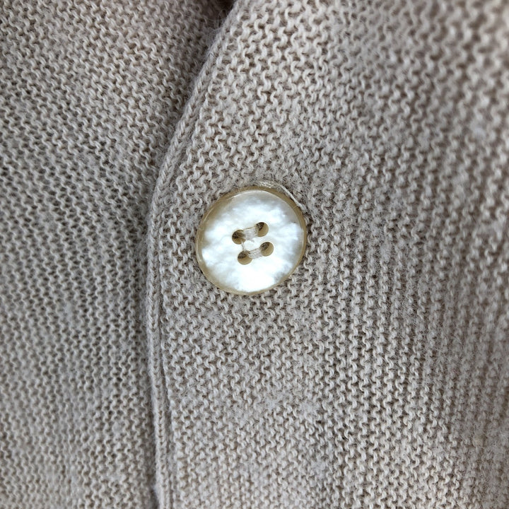 Hanover Square Plain Acrylic Knit Cardigan, Made in USA, Men's XL Equivalent Oron Acrylic Beige type Vintage Second Hand