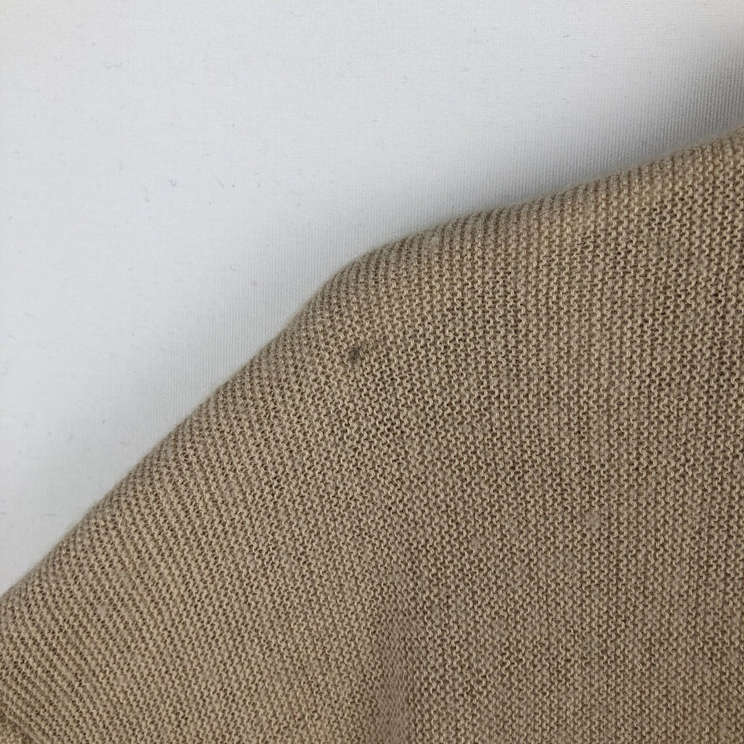 Hanover Square Plain Acrylic Knit Cardigan, Made in USA, Men's XL Equivalent Oron Acrylic Beige type Vintage Second Hand