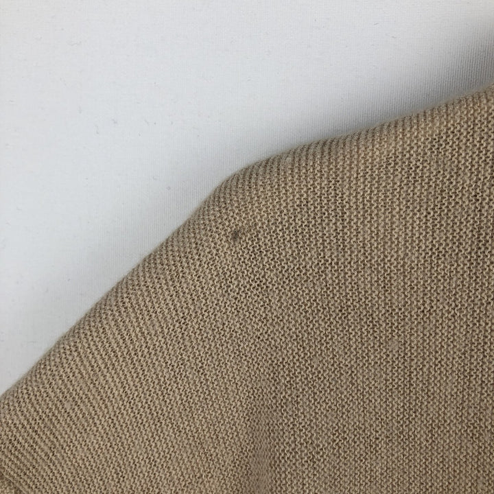 Hanover Square Plain Acrylic Knit Cardigan, Made in USA, Men's XL Equivalent Oron Acrylic Beige type Vintage Second Hand
