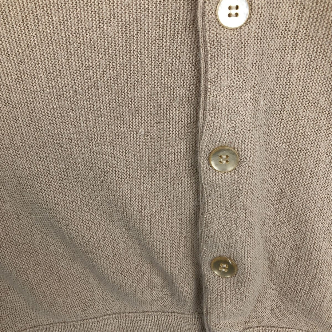 Hanover Square Plain Acrylic Knit Cardigan, Made in USA, Men's XL Equivalent Oron Acrylic Beige type Vintage Second Hand