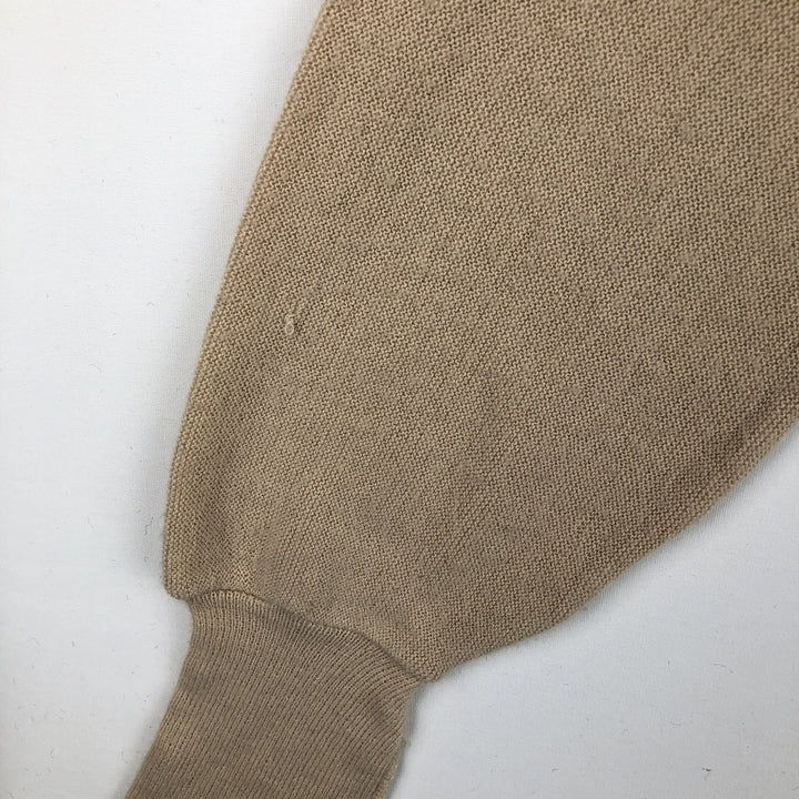 Hanover Square Plain Acrylic Knit Cardigan, Made in USA, Men's XL Equivalent Oron Acrylic Beige type Vintage Second Hand