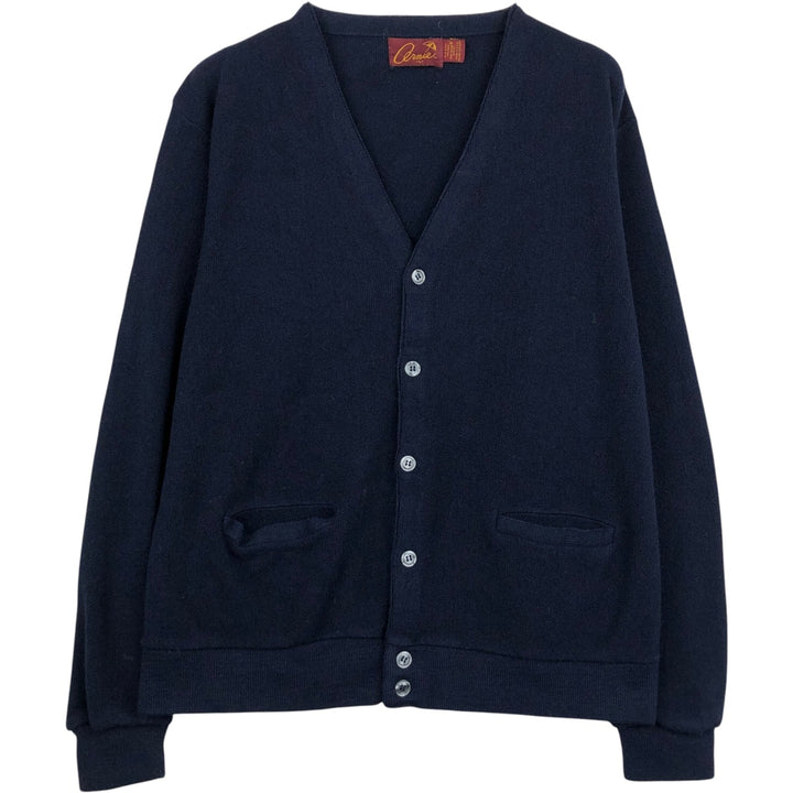 ~90'S Arnold Palmer Arnie Acrylic Knit Cardigan, Made in USA, Men's Size L (approx.), Vintage Oron Acrylic navy blue type Vintage Second Hand
