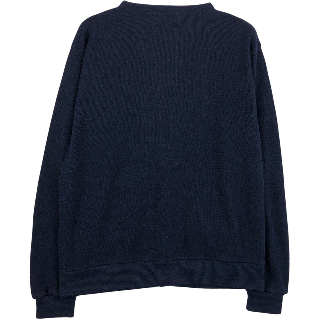 ~90'S Arnold Palmer Arnie Acrylic Knit Cardigan, Made in USA, Men's Size L (approx.), Vintage Oron Acrylic navy blue type Vintage Second Hand