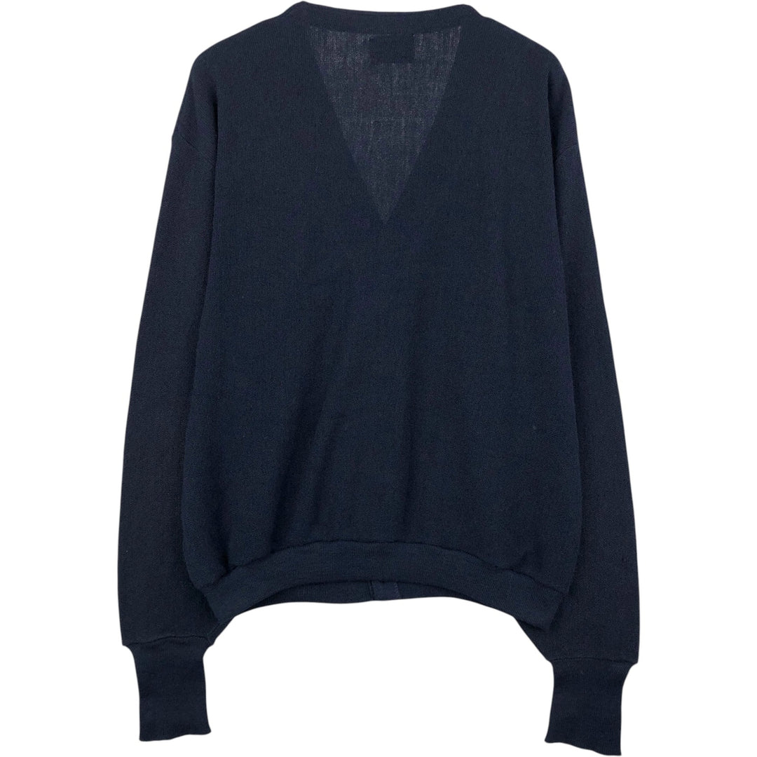 Vintage 80s-90'S Jantzen knit cardigan, made in the USA, men's size XL unclear navy blue type Vintage Second Hand