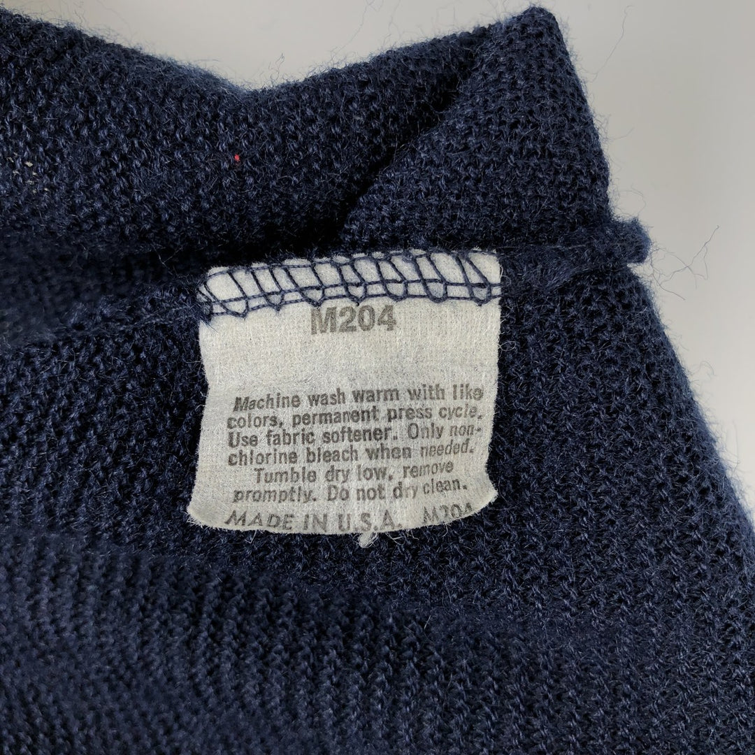 Vintage 80s-90'S Jantzen knit cardigan, made in the USA, men's size XL unclear navy blue type Vintage Second Hand