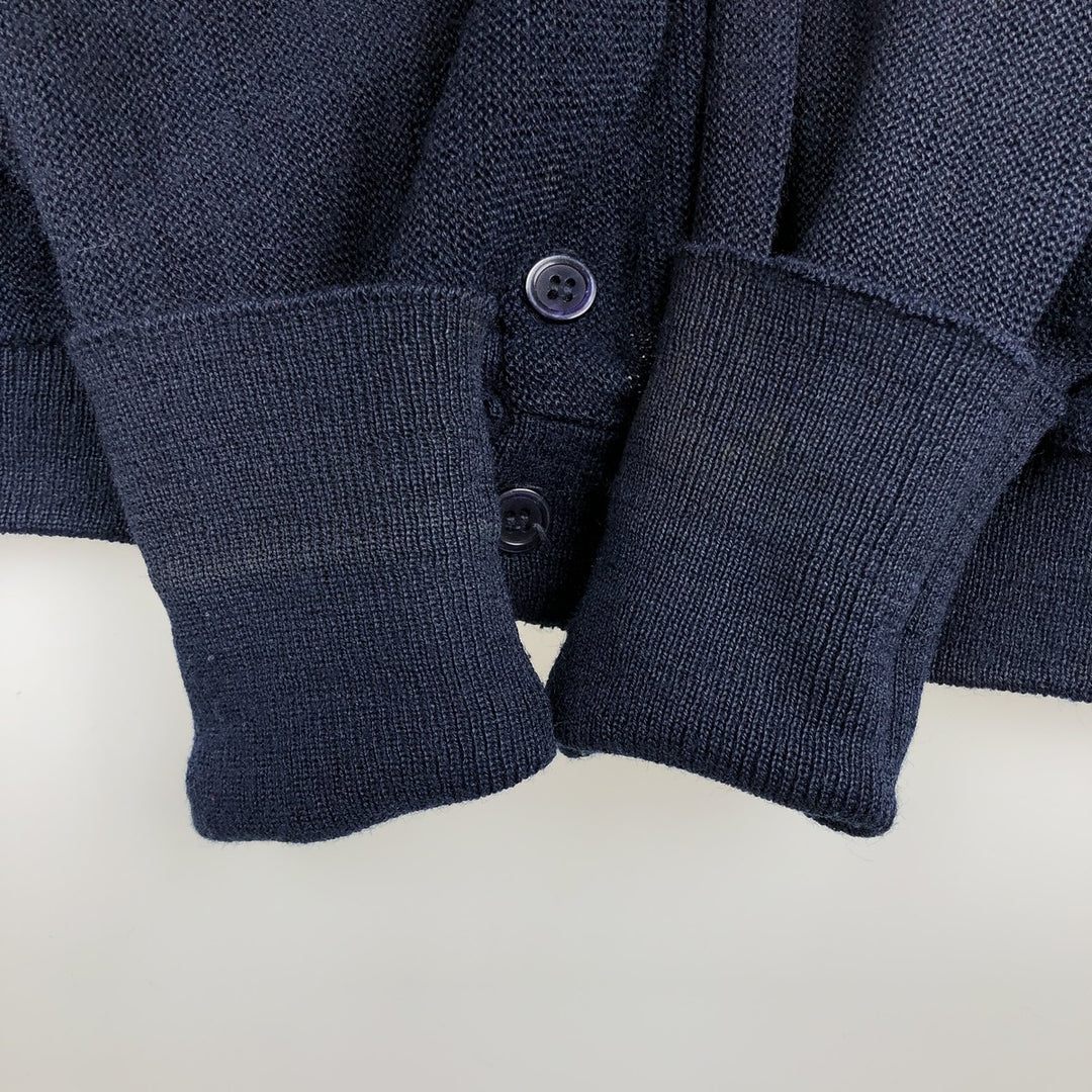 Vintage 80s-90'S Jantzen knit cardigan, made in the USA, men's size XL unclear navy blue type Vintage Second Hand